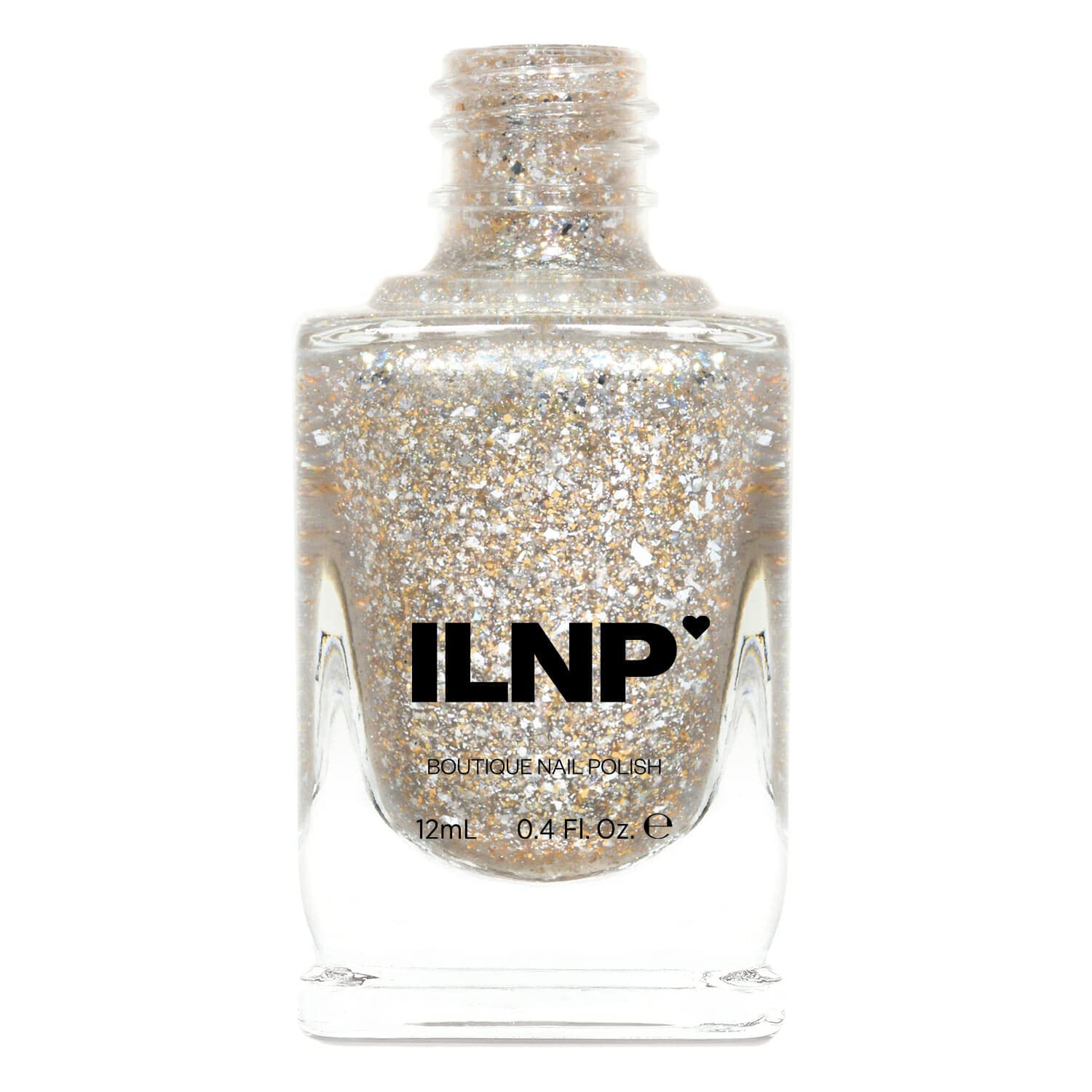 ILNP Party Popper – Gold and Silver Metallic Flakie Topper Nail Polish